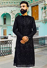 Are You a Black Lover? Try these Top 10 Stylish Black Color Kurta Designs for Men