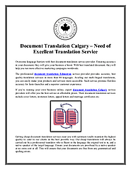 Document Translation Calgary – Need of Excellent Translation Service