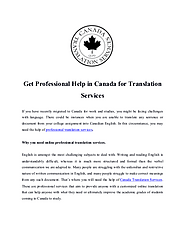 Get Professional Help in Canada for Translation Services