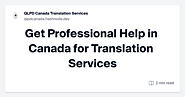 Get Professional Help in Canada for Translation Services