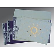 OFF-WHITE SHIMMERY FLORAL THEMED - SCREEN PRINTED WEDDING CARD : RU-8227E - 123WeddingCards