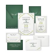 WHITE MATTE SCREEN PRINTED WEDDING INVITATION : SECRET_GARDEN - 123WeddingCards