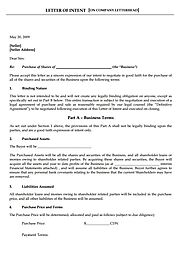Business Letter of Intent Template - Free Letter Templates