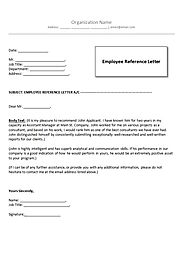 Employee Reference Letter Template - Free Letter Templates