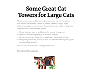 Some Great Cat Towers for Large Cats