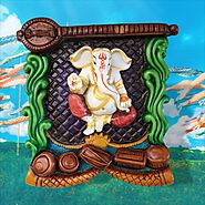 Wall decoration Ganesha Mural for home | Wall decoration piece for gift and home decor | 1910 | Krishna Collections C...
