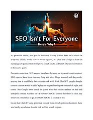 Don't Waste Money On SEO Read This