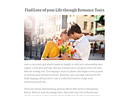 Find Love of your Life through Romance Tours