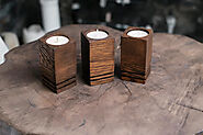 Wooden Candle Holders And Wooden Coasters