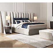 Italian Cassiope King Size Bed With Side Table