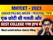 MHT CET Choice filling order | Best college at low percentile in MHTCET/JEE Main🔥😱