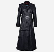 Women Leather Trench Coat