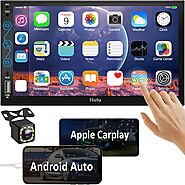 Car Stereo Double Din Radio with Backup Camera -Voice Control Apple Carplay & Android Auto, Bluetooth 5.3 Touch Scree...
