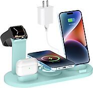Wireless Charger 4 in 1 Magnetic Charging Station for All Apple Watch Series,Airpods 3/2/1 Airpods Pro 2/1 Charging D...