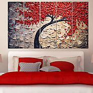 Red Tree Wall Painting