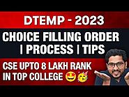 MP DTE 2023 Choice filling order | Process | Tips CSE Upto 8 Lakh Rank in Top College 🤩🥳