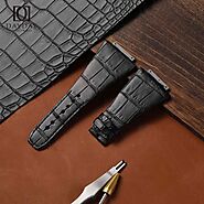 Custom alligator Black leather watch straps for Richard Mille RM016(Multi-color)
