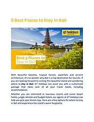 Where to Stay in Bali as a Tourist?