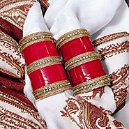 Buy Designer Chura - Red - Kundan | Wedding Chura Bangles in Canada