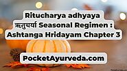 Ritucharya adhyaya ऋतुचर्या Seasonal Regimen : Ashtanga Hridayam Chapter 3 - Pocket Ayurveda