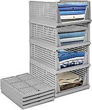 Finner Plastic Multipurpose Foldable and Stackable Closet Drawer Organizer