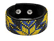 Black Beaded Bracelets, Men Beaded Bracelet,Bracelet Making Kit, embroidery pattern, leather bracelet kit, Friendship...