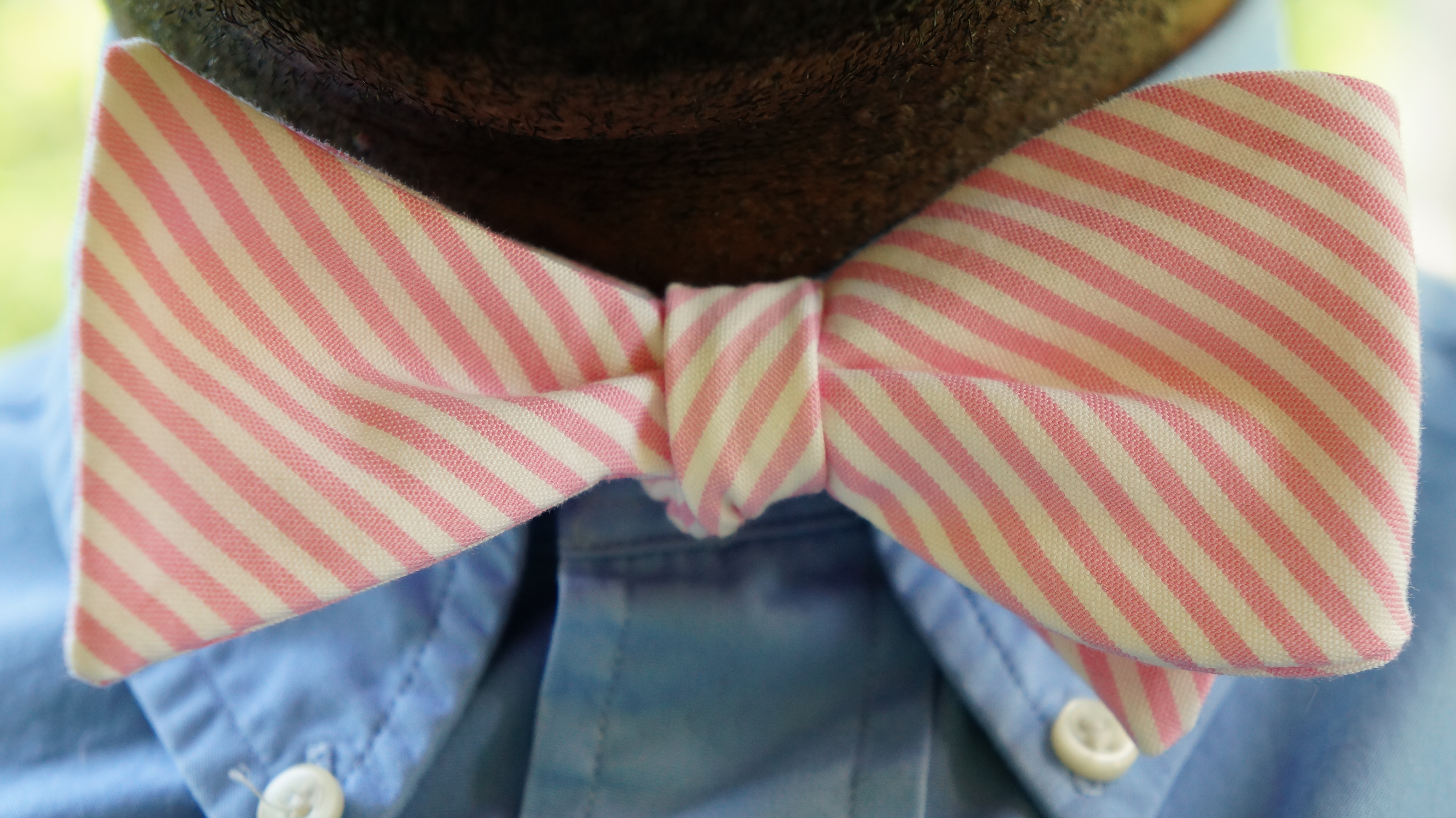 Headline for The Bow Tie Naming Rights Contest (pink and white)