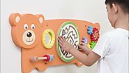 Viga Wooden Activity Wall Panel Toy Bear Design Sensory Busy Board – 910mm