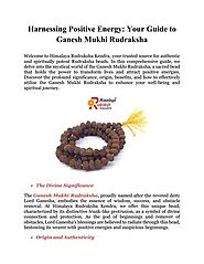 Harnessing Positive Energy: Your Guide to Ganesh Mukhi Rudraksha