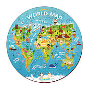 World Map 60 Pieces Wooden Floor Puzzle – Mini Leaves