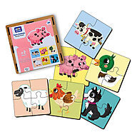 Farm Animals 4 Piece Wooden Puzzle 2+ Years – Mini Leaves