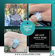 Star Shape Moissanite Iced Out Hip Hop Men's Pinky Ring