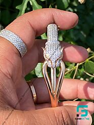 VVS Moissanite Diamond Panther Cuff Bangle Bracelet
