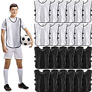 Geyoga 24 Pcs Kids Scrimmage Vest Soccer Pinnies Training Pennies Football Jerseys Youth Team Practice Vests Sports B...