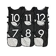 LVL10 Sports Pinnies - Reversible and Numbered Practice Vest Pennies for Soccer, Basketball Team Scrimmages - Adults ...