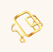 Rectangle Gold Plated Cuff Bracelet - Gems for a Gem