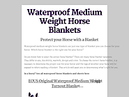 Waterproof Medium Weight Horse Blankets