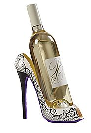 High Heel Shoe Wine Bottle Holder Stylish Black Design Holds One 750ml Wine Bottle