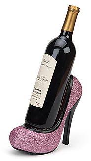 High Heel Wine Bottle Holder - Pink Sequined