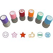 YQBOOM Pack of 6 Teacher Stamps Sorted Self-Inking Rubber Stamps Comments Photosensitive Teacher Review Stamps for Ki...