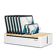 Prosumers Choice Multiple Devices Bamboo Charging Station - iPad, iPhone, Laptops, Tablets - Wooden Organizer Stand f...