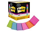 Post-it Super Sticky Notes, Assorted Bright Colors, 3x3 in, 15 Pads/Pack, 45 Sheets/Pad, 2x the Sticking Power, Recyc...
