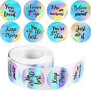 500 Pieces Laser Inspirational Words Stickers Motivational Quote Stickers Inspiring Planner Stickers Holographic Rain...