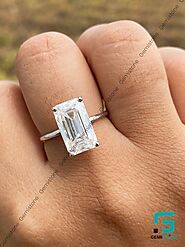 5 CT Emerald Cut Moissanite Sofia Richie Engagement Ring