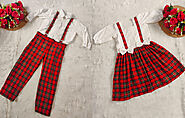 Boys Girls Plaid Christmas Dress