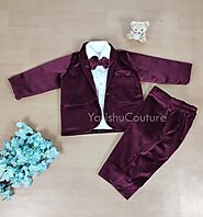 Baby Boy Wedding Wear Velvet Blazet Suit