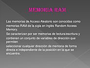 Presentación RAM, ROM, CACHE