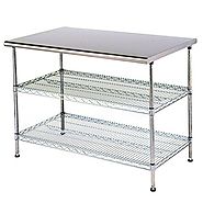 Stainless Steel Work Table Food Prep 30 X 36 with 2 Chrome Wire Undershelf