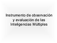 Instrumento de Observación y Evaluación de Inteligencias Múltiples