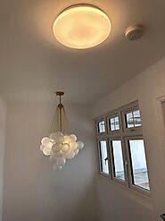 Led lamps and smoke detector installed